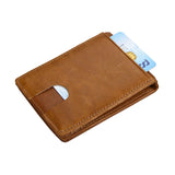 Leather RFID Retro Minimalist Wallets Casual Money Clip Wallet