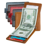 Leather RFID Retro Minimalist Wallets Casual Money Clip Wallet