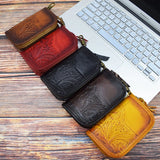 Leather Retro Key Wallets Zipper Car Key Coins Organizer Case