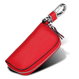 Leather Car Key Wallet Zipper Key Holder Organizer