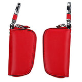 Leather Car Key Wallet Zipper Key Holder Organizer