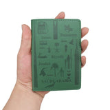 City Pattern Passport Holder Green PU Leather