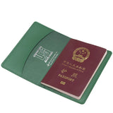 City Pattern Passport Holder Green PU Leather