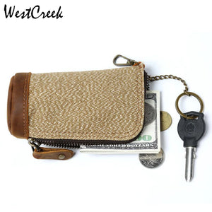 Pepper Salt Canvas Men's Key Wallets Housekeeper Organizer