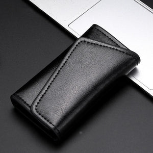 Soft Leather Minimalist Key Holder Vintage Housekeeper Keychain Wallet