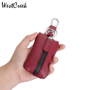 Soft Leather Waterproof Key Wallets Men Women Vintage Keychain
