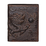 Chinese Dragon Pattern Leather Men's Wallets High Quality Purse