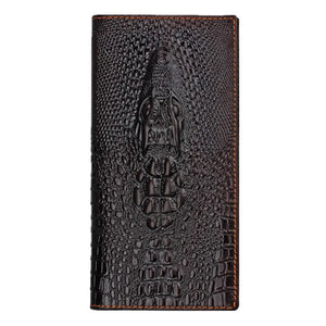 Crocodile Head Pattern Leather Men's Wallet