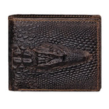 Crocodile Head Pattern Leather Men's Wallet
