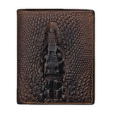 Crocodile Head Pattern Leather Men's Wallet