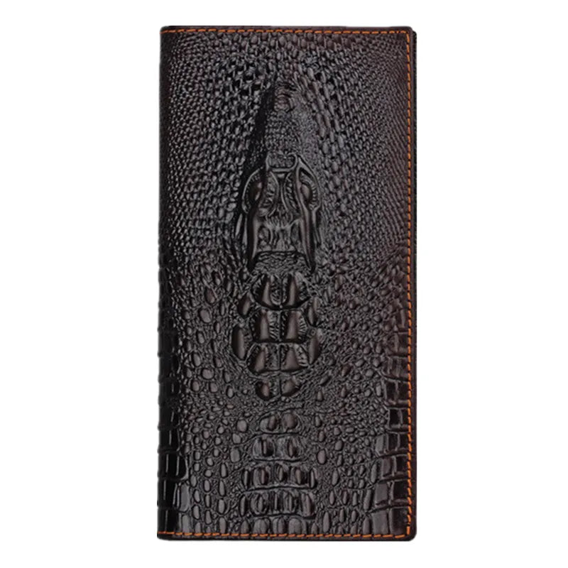 Crocodile Head Pattern Leather Men's Wallet