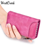 Vintage Oil Wax Leather Car Key Wallet with Zipper Organizer