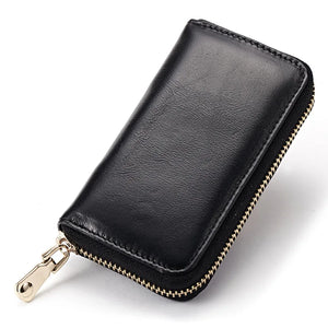 Vintage Leather Clutch Small Key Wallet with Card Purse