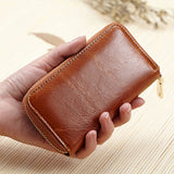 Vintage Leather Clutch Small Key Wallet with Card Purse