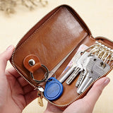 Vintage Leather Clutch Small Key Wallet with Card Purse