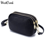 Three-layer Soft Leather Women Crossbody Handb