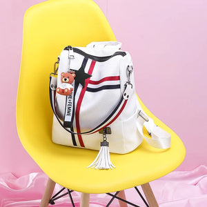 Women's Zipper Backpack PU Leather School Bag