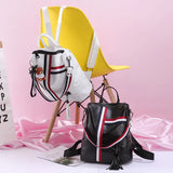 Women's Zipper Backpack PU Leather School Bag