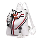 Women's Zipper Backpack PU Leather School Bag