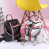 Women's Zipper Backpack PU Leather School Bag