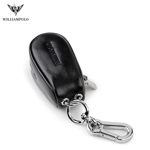 WILLIAMPOLO Leather Key Bag Zipper Wallet Multi-function Waist Key Bag