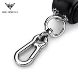 WILLIAMPOLO Leather Key Bag Zipper Wallet Multi-function Waist Key Bag