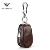 WILLIAMPOLO Leather Key Bag Zipper Wallet Multi-function Waist Key Bag