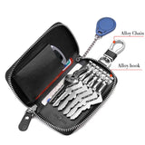 Men Leather Key Wallet Car Key Holder Zipper Wallet Small