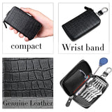 Men Leather Key Wallet Car Key Holder Zipper Wallet Small