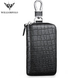 Men Leather Key Wallet Car Key Holder Zipper Wallet Small
