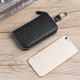 Men Leather Key Wallet Car Key Holder Zipper Wallet Small