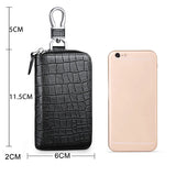 Men Leather Key Wallet Car Key Holder Zipper Wallet Small