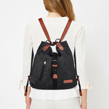 WILSLAT Canvas Backpack Purse for Women, Multi-functional Shoulder Bag