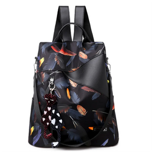Embroidery Backpack Teen Girls School Bag PU Leather Student