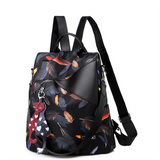 Embroidery Backpack Teen Girls School Bag PU Leather Student