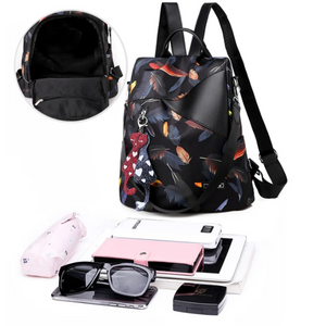 Embroidery Backpack Teen Girls School Bag PU Leather Student