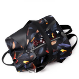 Embroidery Backpack Teen Girls School Bag PU Leather Student