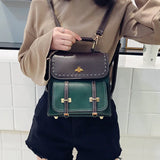 PU Mini Stitching Backpack Style Women's Shoulder Bag