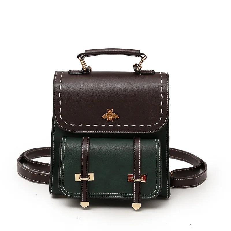 PU Mini Stitching Backpack Style Women's Shoulder Bag