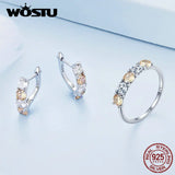 925 Silver Morganite Zircon Wedding Jewelry Set