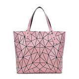 Geometric Plaid Shoulder Bag Women Tote Casual Handbag Folded Ladies