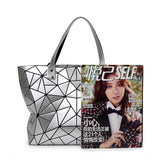 Geometric Plaid Shoulder Bag Casual Tote Women Handbag