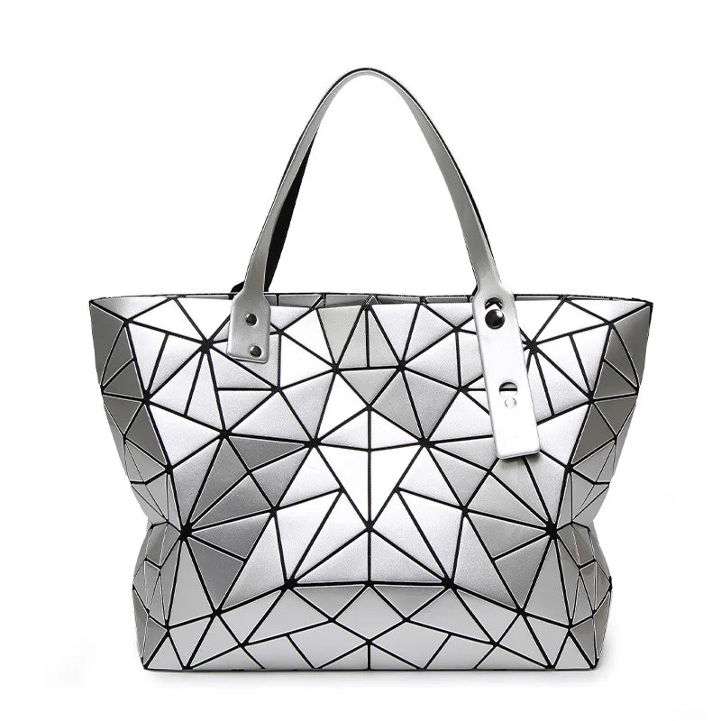 Geometric Plaid Shoulder Bag Casual Tote Women Handbag