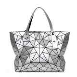 Geometric Plaid Shoulder Bag Casual Tote Women Handbag