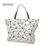 Geometric Plaid Shoulder Bag Casual Tote Women Handbag