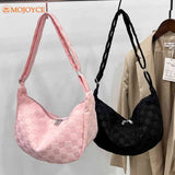 Waffle Plaid Handbag Women's Hobo Bags Casual Messenger Crossbody Bags