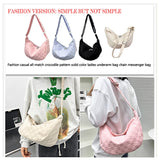 Waffle Plaid Handbag Women's Hobo Bags Casual Messenger Crossbody Bags