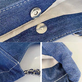 Wahyah Denim Shoulder Hand Bag for Woman Large Capacity Cowboy Casual Jeans Bags