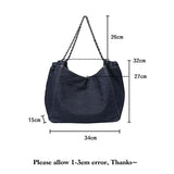 Wahyah Denim Shoulder Hand Bag for Woman Large Capacity Cowboy Casual Jeans Bags