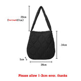 Wahyah Quilted Tote Shoulder Bag for Women Purse Handbag Nylon Schoolbag